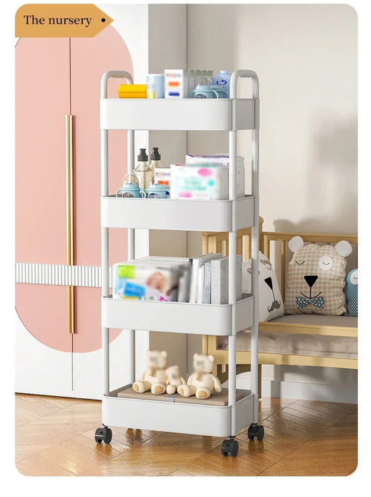 Multi-Layer Trolley Rack Kitchen Floor Bedroom Baby Snacks Mobile Bathroom Bathroom Storage Storage Rack