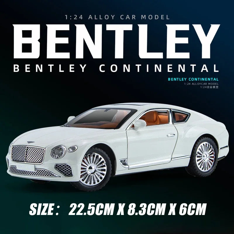 1/24 Bentley Continental GT Metal Vehicle Alloy Model Car Collection Simulation Diecast Toy Light Sound Toys For Children Kids