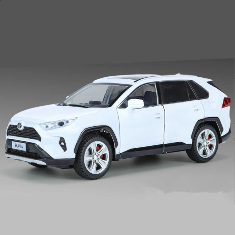 1:24 Toyotas RAV4 SUV Alloy Car Model Diecasts Metal Off-road Vehicles Car Model High Simulation Sound and Light Kids Toys Gifts