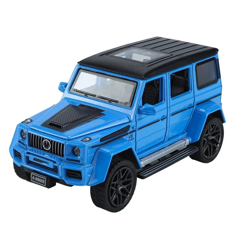 1:32 Benz AMG G63 Miniature Model Toy Car Alloy Diecast Door Opened Sound Light Shock Absorption Off-road Vehicle for Boys Gifts