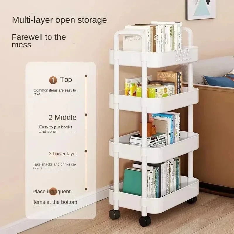 A+Trolley Rack Kitchen Floor Bedroom Multi-Layer Baby Snacks Mobile Bathroom Bathroom Storage Storage Rack