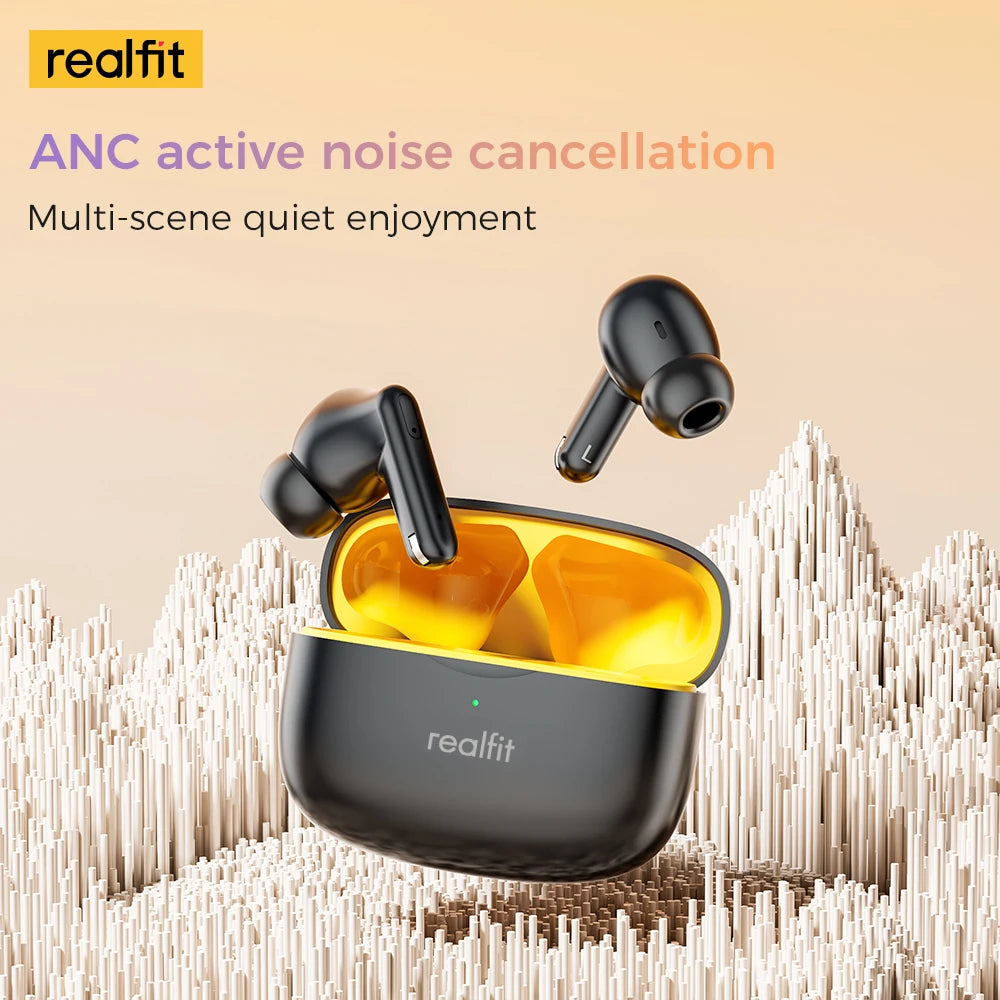 Realfit F3 ANC Active Noice Cancellation Bluetooth Earphones HIFI Stereo Wireless Earbuds for Realme Lenovo LP40 GM2 Pro