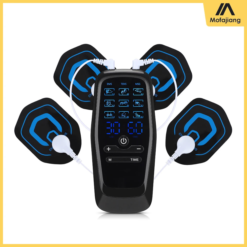 Electric Muscle Stimulator 9 Modes 30 Gears Dual Pulse Dual Output Physiotherapy Instrument Portable Digital Meridian Massager