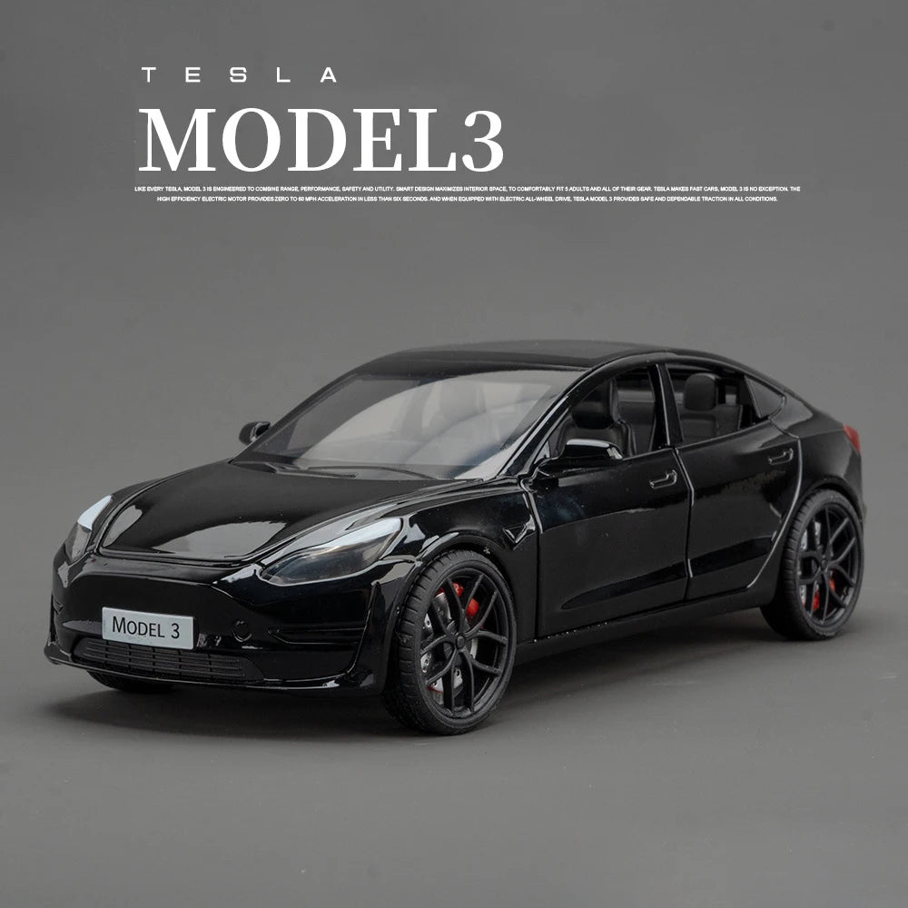 1:24 Model X Model Y Model 3 Alloy Die Cast Toy Car Model Sound and Light Children's Toy Collectibles Birthday gift