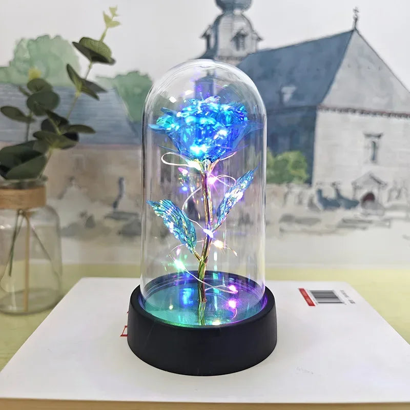 Eternal Rose Light LED Foil Flower Valentines Day Gift Wedding Party Decor  Artificial Rose Flowers Light Christmas Decoration