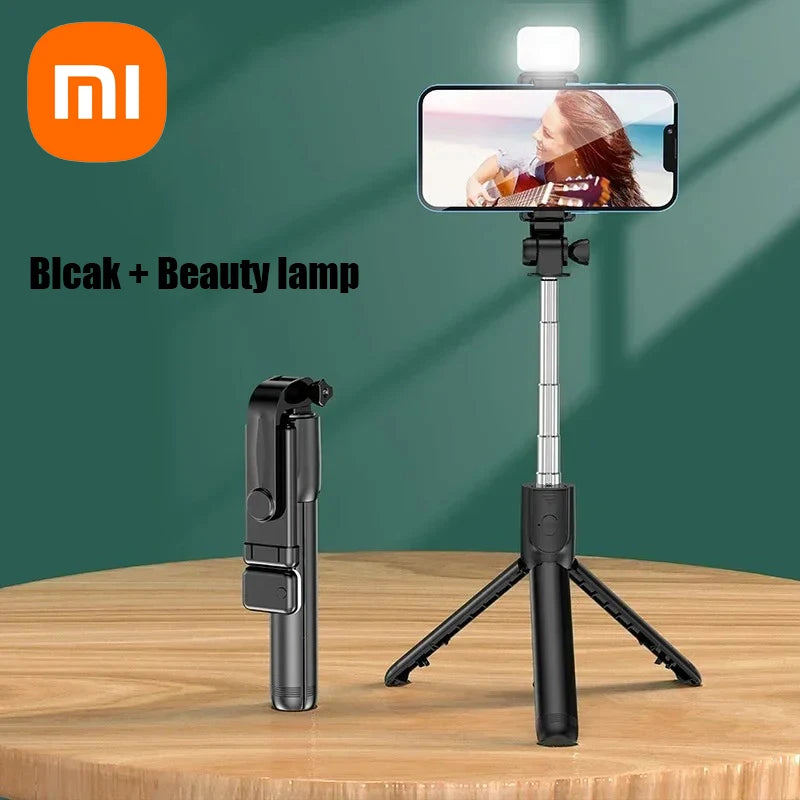 Xiaomi Bluetooth Selfie Stick Tripod Holder With Remote Shutter Fill Light Extendable Wireless Remote Retractable Phone Stand