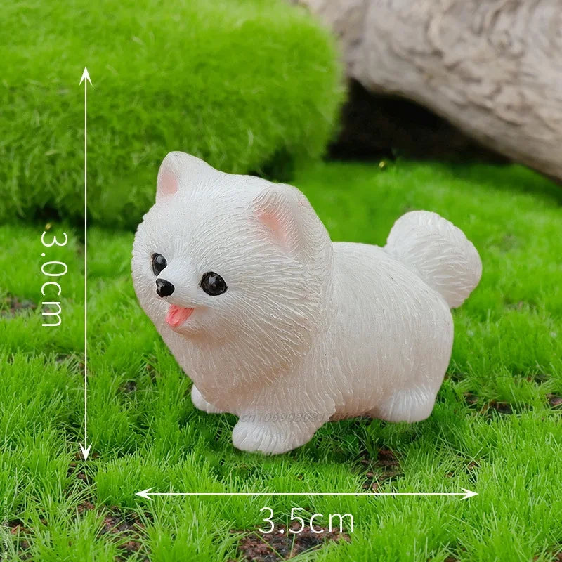 Resin Craft Miniature Figure Tiny For Bonsai Microlandscape Fairy Garden Decor Cute Small Dog Puppy Animal Decoration