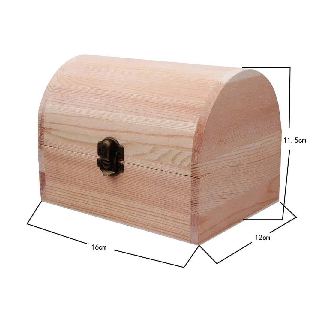 Decorate Wooden Box Trinket Craft Keepsake Pine Plain Small/Large Storage Wedding Wooden Arched Hinged Practical