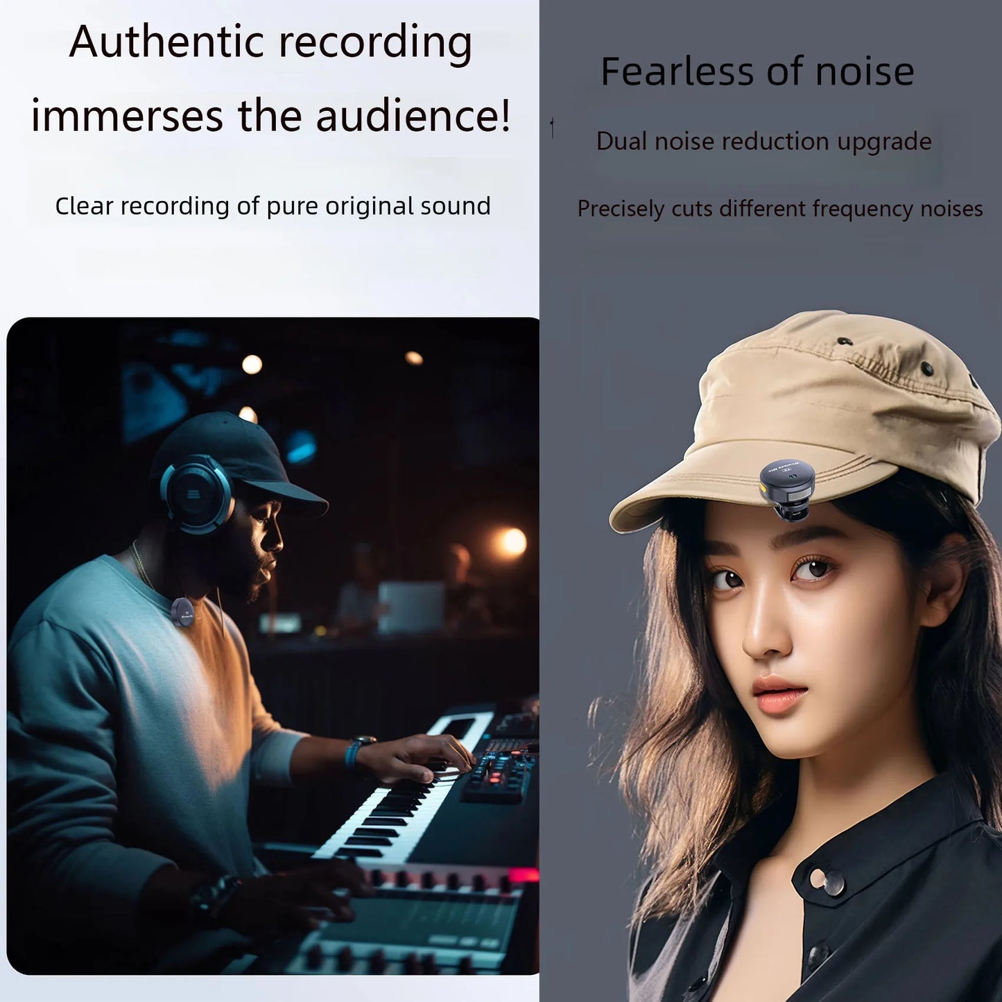 Xiaomi Mijia Wireless Lavalier Microphone Magnetic Attachment Noise Cancellation Audio Video Record Microphone for IOS Android