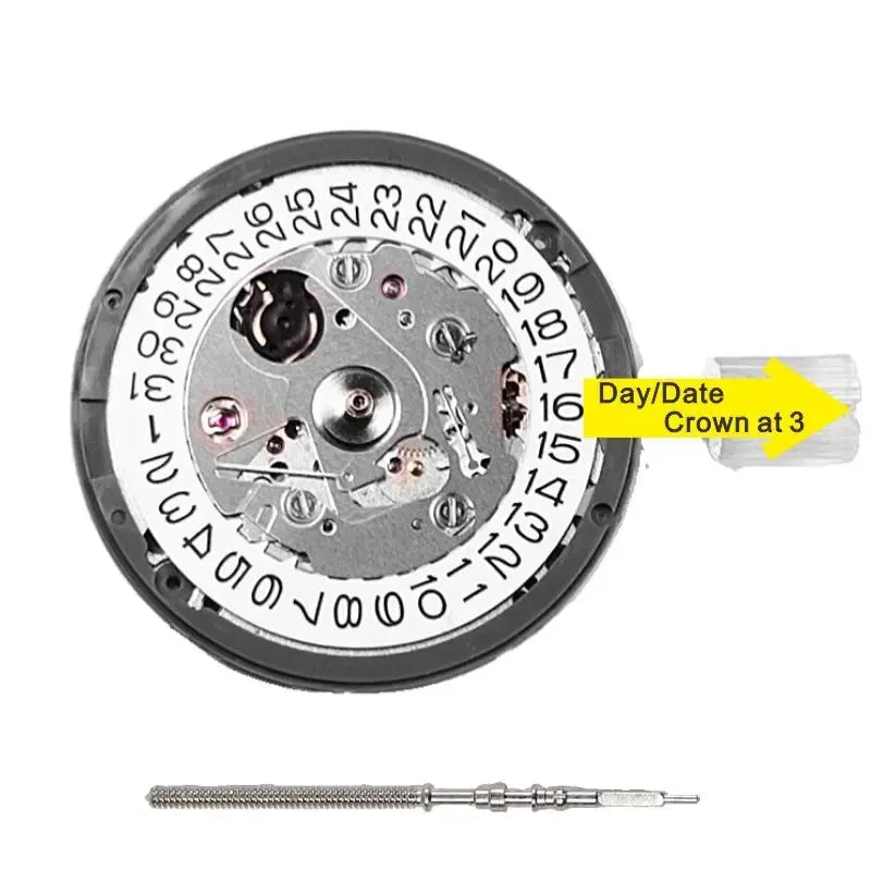 Nh35 Movement Crown At 3.8 At 3 With Date Nh35a Automatic Mechanical For Skx007 Watch Dial Mod Repair Watchmaker