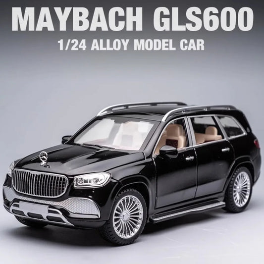 1:24 Maybach GLS600 Car Toy Model Doors Opened Sound Light Shock Absorption SUV Models Collection Decoration Gifts for Children