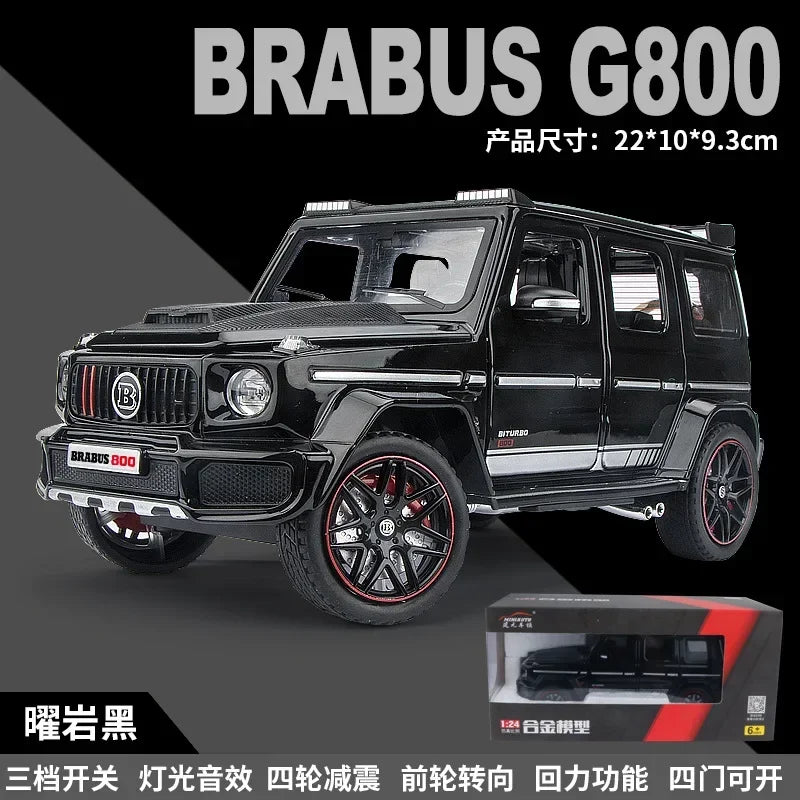 1:24 Mercedes Benz BRABUS G800 High Simulation Diecast Metal Alloy Model car Sound Light Pull Back Collection Kids Toy Gift