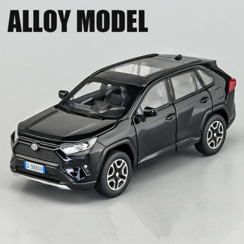 1:32 RAV4 SUV Alloy Car Model Diecast Metal Toy Vehicles Car Model High Simulation Sound and Light Collection Childrens Toy Gift