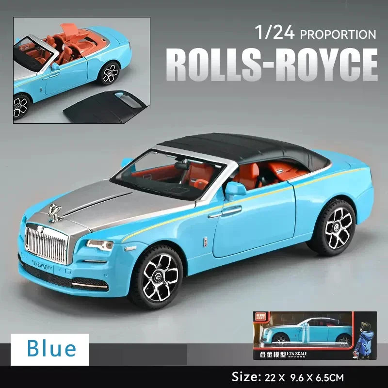 1:24 Rolls Royce Dawn Car Model Simulation Alloy Convertible Sports Car Sound And Light Pull Back Toy Car Boy Collection Gift