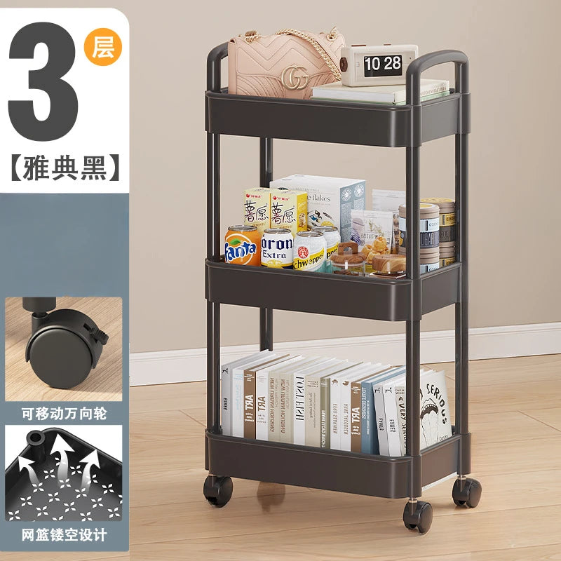 Multi-Layer Trolley Rack Kitchen Floor Bedroom Baby Snacks Mobile Bathroom Bathroom Storage Storage Rack