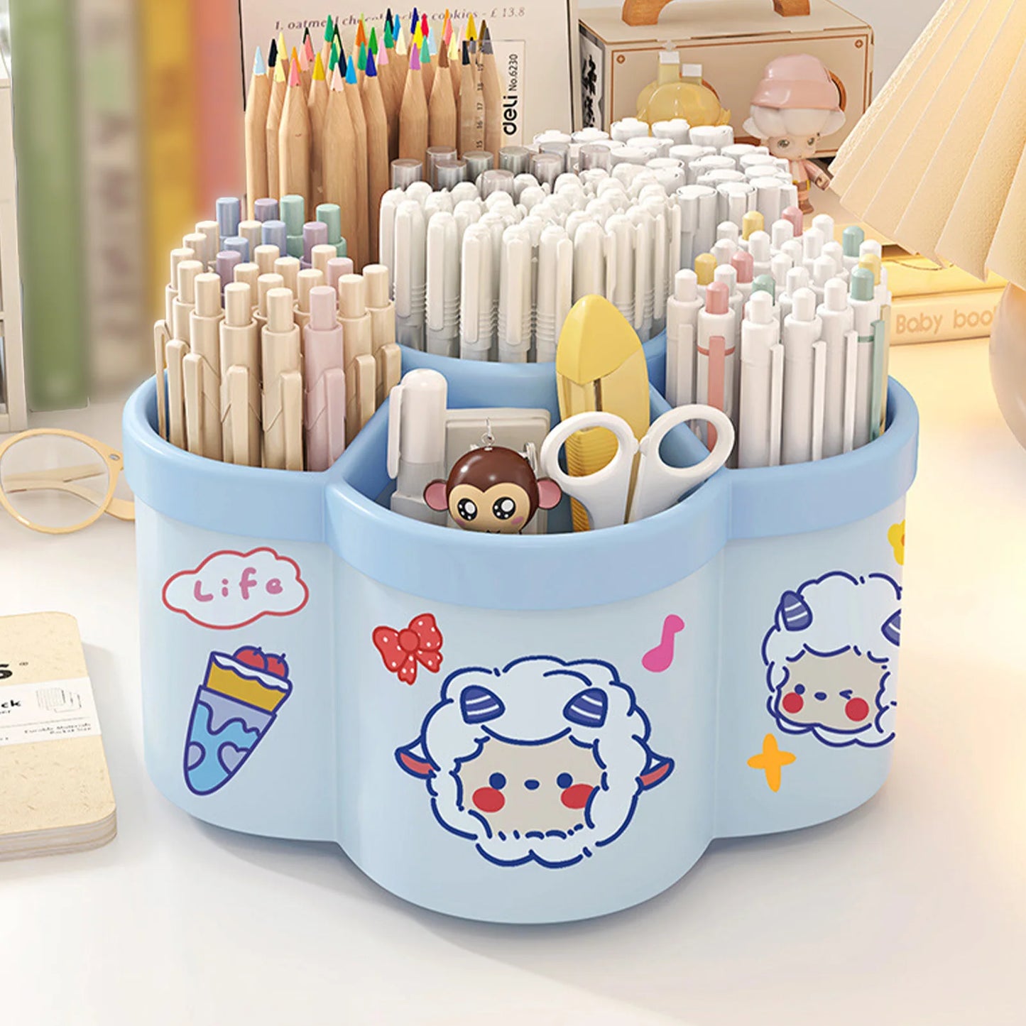 360 ° Rotating Pen Holder Multifunctional Office Desk Organizer Suitable For Makeup Pens And Student Stationery Children Gifts