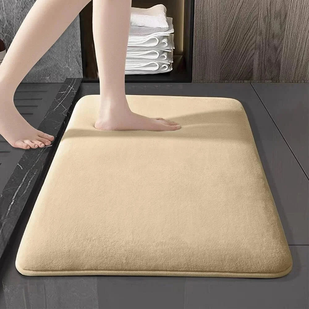 Thickened solid color bathroom mat absorbent toilet floor mat entrance home non-slip foot mat kitchen door mat