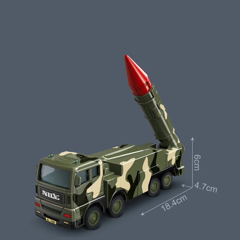 Military Series Air Defense Missile System Inertia Missile Car Rocket Launcher Model Children Baby Boy Toy Birthday Gift