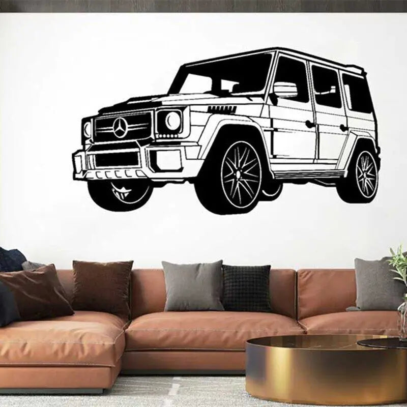 Off-Road Vehicle Vinyl Wall Sticker Mountain Wading 4WD Decal Car Dealer Auto Repair Shop Garage Boy's Gift Room Art Deco Mural