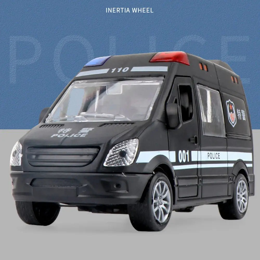 ABS Drop-resistant Police Car Fire Truck Ambulance Toy Smooth Surface Openable Door No Battery Required Coasting Model