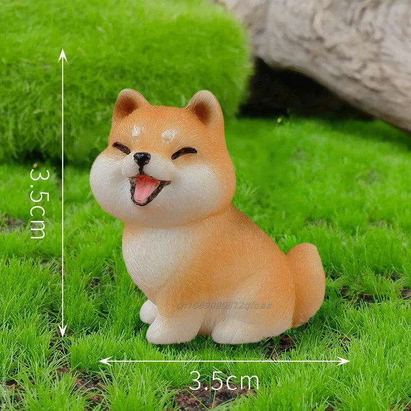 Resin Craft Miniature Figure Tiny For Bonsai Microlandscape Fairy Garden Decor Cute Small Dog Puppy Animal Decoration