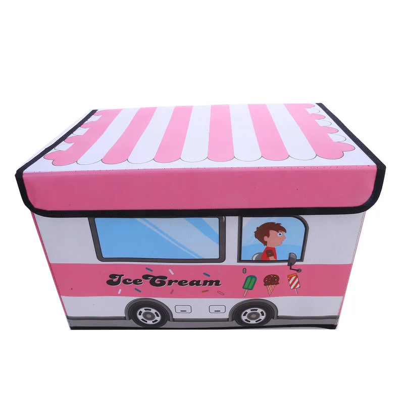 Storage Box Cartoon Car Foldable Dormitory Clothes Organizer Waterproof Moisture Proof Snacks Storage Boxes Household Collection