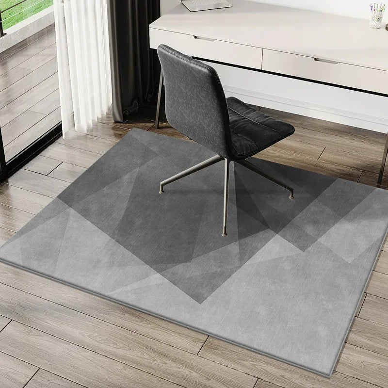 VIKAMA Study Office Computer Desk Geometric Carpet  E-Sports Chair Non-Slip Mat Bedroom Rectangular Crystal Velvet Foot Mat