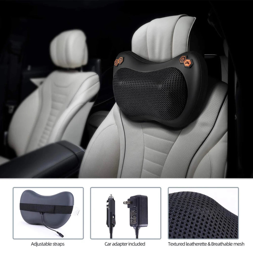 Massage Pillow Neck Massager Heating Car Pillow Shiatsu Vibrating Massager For Neck Relax Muscles Massage