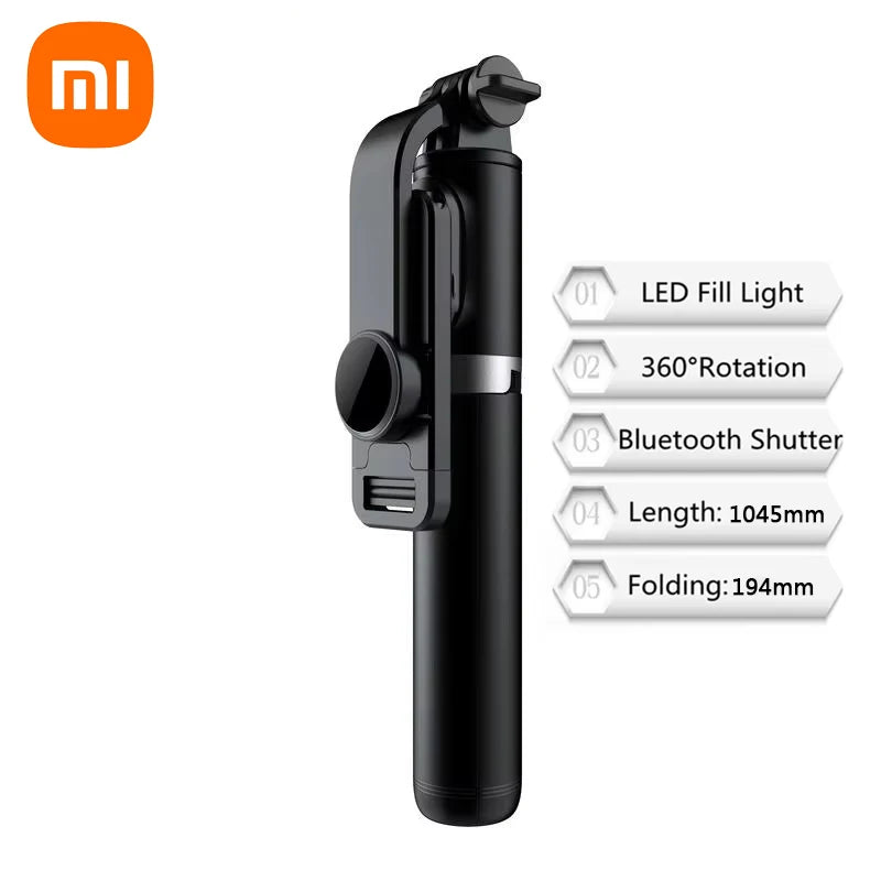 Xiaomi Selfie Stick 1045mm With Wireless Bluetooth LED Fill Light Extended Tripod With Remote Shutter For Android ios Cellphone