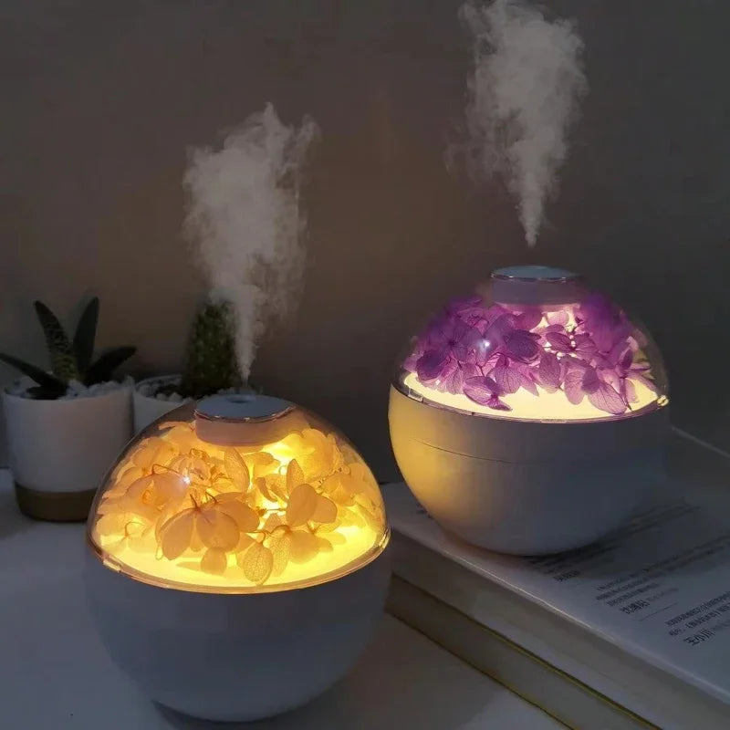 ac infinity  Flower Air Humidifier 200ML Mini USB Home Atmosphere Night Light Gift Creative Artificial Christmas Diffuser