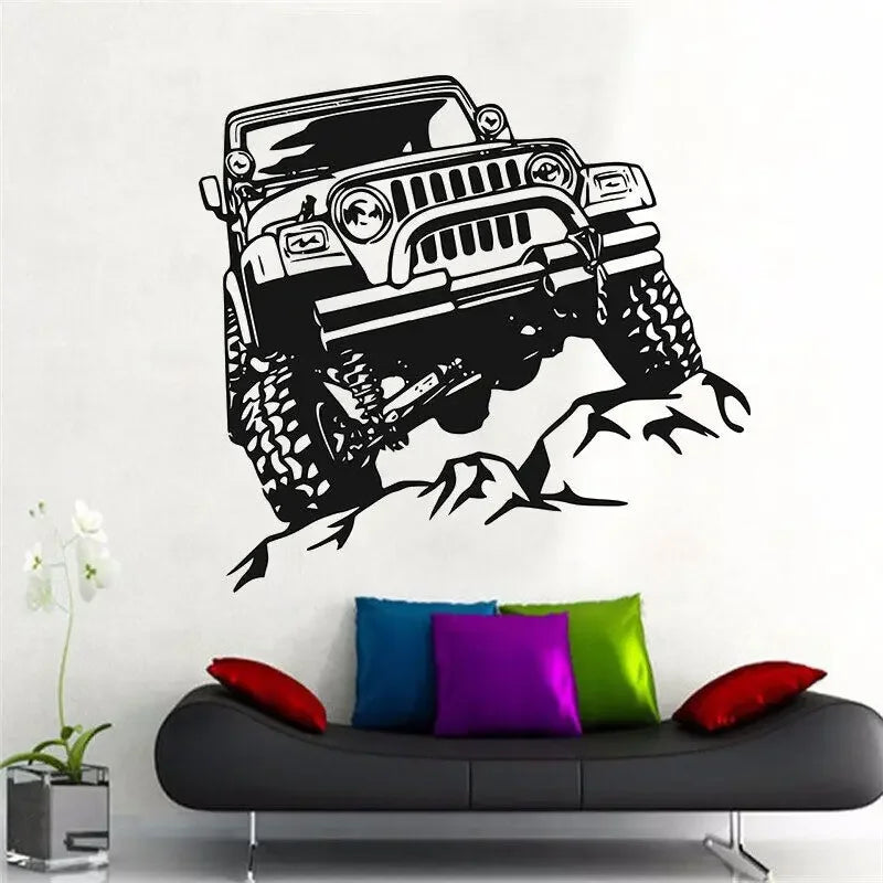 Car Wall Stickers Garage Wall Decoration Racing Off-road Vehicle Decals Home Wall Decoration Stickers Fashion Art Decoration C01