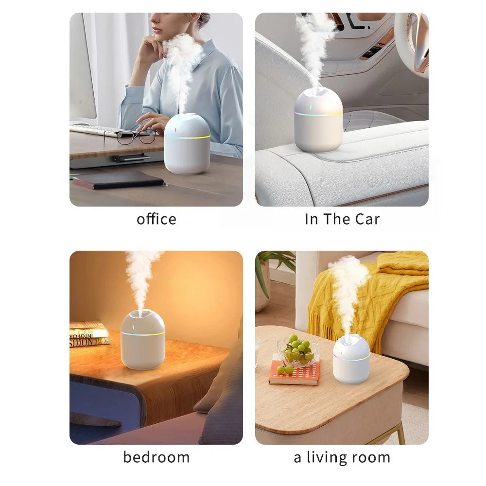 270ML Air Humidifier Cool Mist Aroma Diffuser LED Night Light  power-off protect USB Humidificador For Home Office