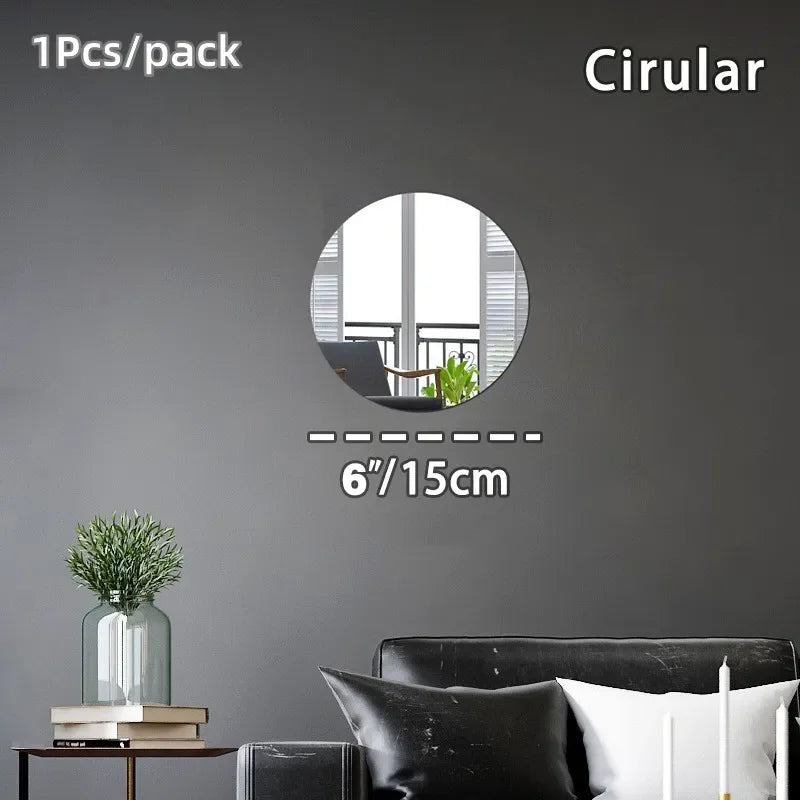 HD Anti Fog Wall Mirror Sticker DIY Full Length Mirror Tiles Self Adhesive Shatterproof Non Glass Safety Mirror Sheets 2MM Thick