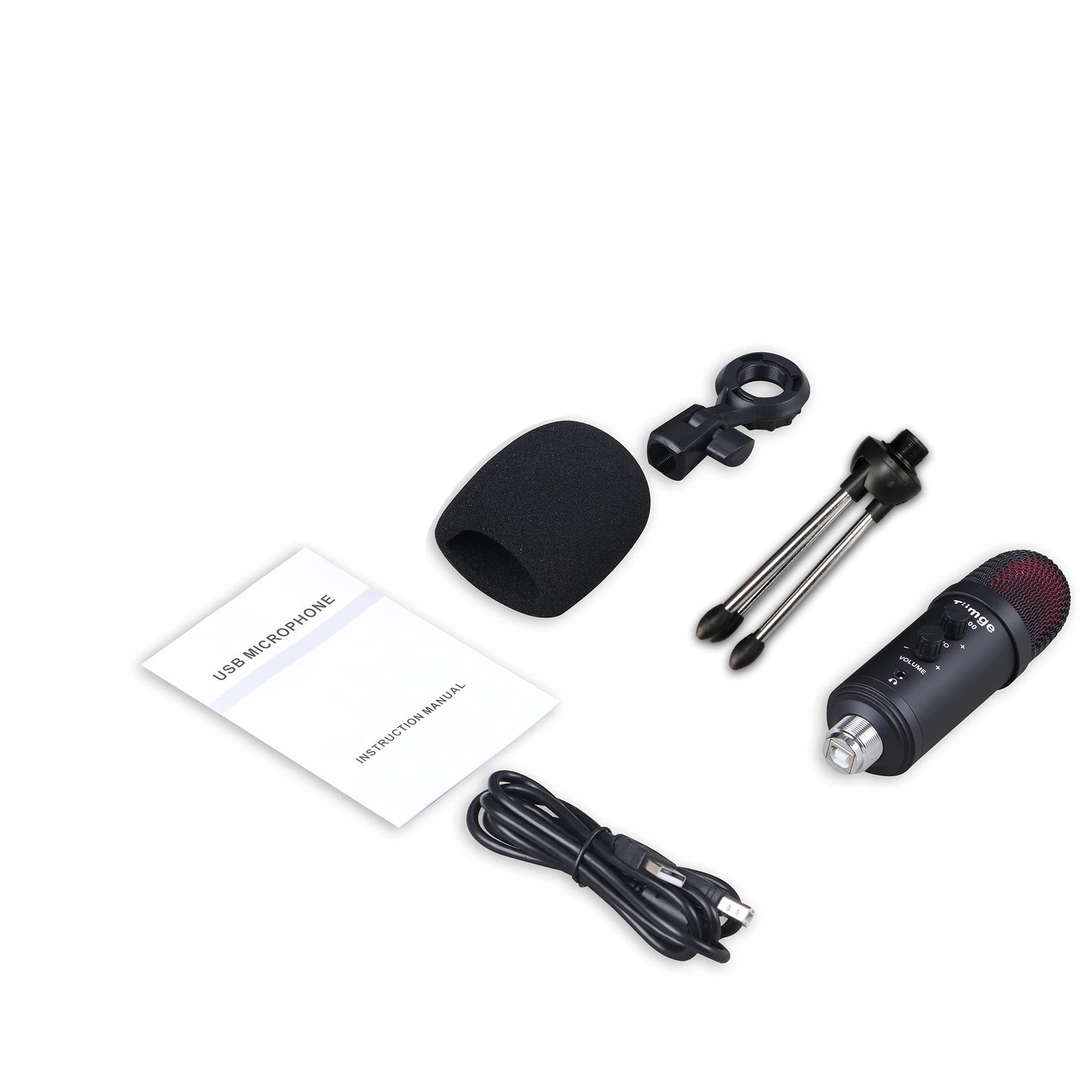 USB Computer Recording Microphone for Mac and PC, Condenser Microphone with Gain and Echo Control for Home Studio, Plug and Play