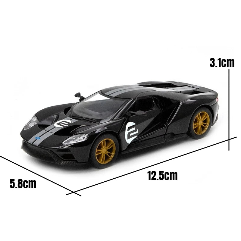 KiNSMART Toy Car Model 1/32 1966 Ford GT40 MKII Racing Rally Alloy Diecast Miniature Vehicle Collection Gift For Children Boy