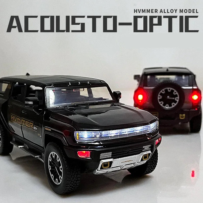 1:24 HUMMER EV New Energy Car Alloy Model Diecasts Metal Off-road Vehicles Car Model Simulation Sound Light Collection Kids Gift