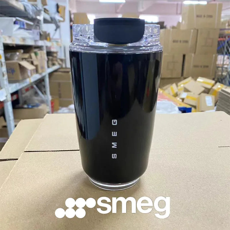 SMEG 240ML Milk White Beverage Cup Travel Portable Drinking Cup Stainless Steel Vacuum Leak proof  Coffee Thermos