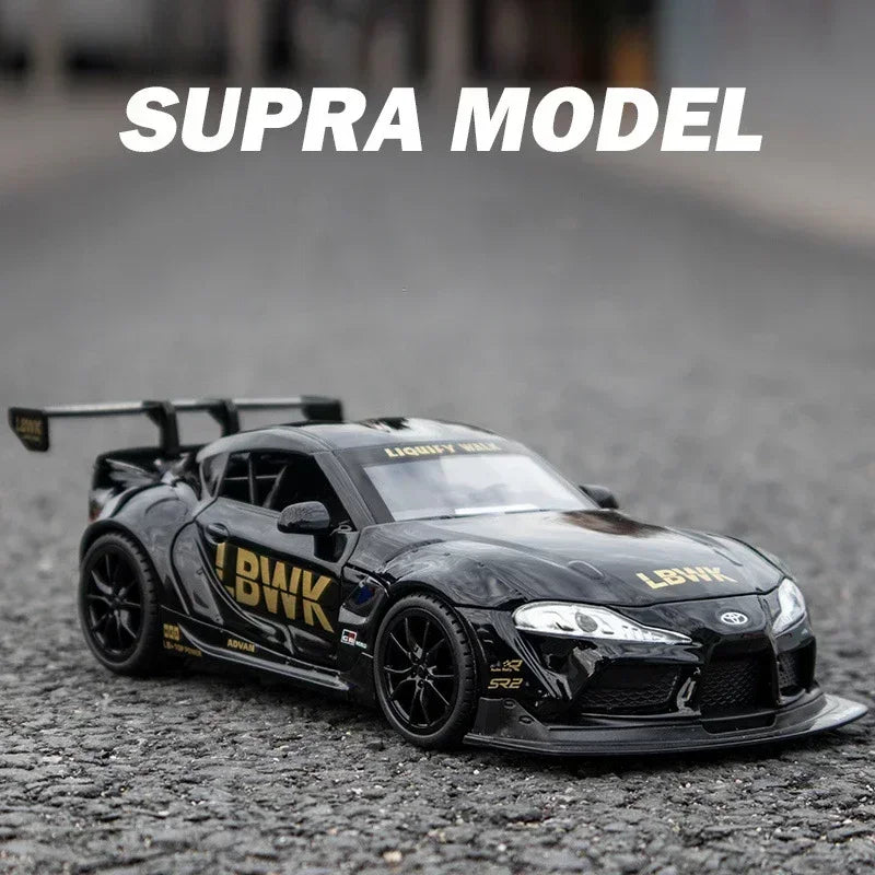 1:22 Toyota SUPRA Racing Car Model Alloy Diecasts & Toy Metal Vehicles Toy Car Model High Simulation Sound Light Kids Toys