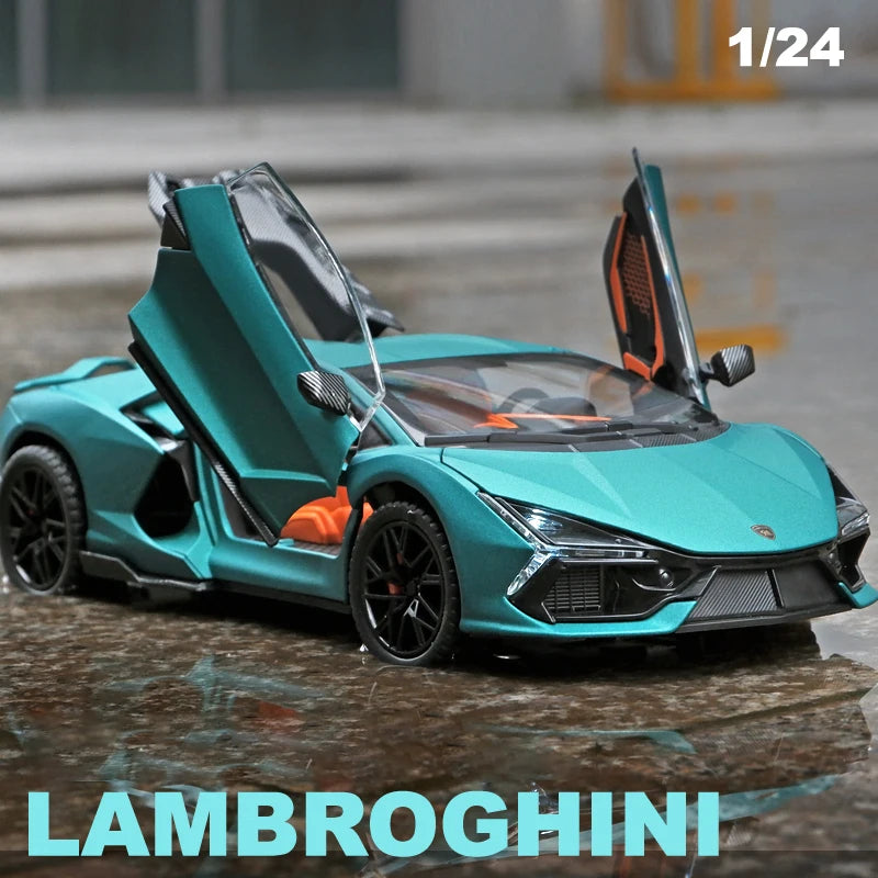 New 1:24 Lambos Revuelto Supercar Alloy Model Car Toy Diecasts Metal Casting Sound and Light Car Toys For Children Vehicle