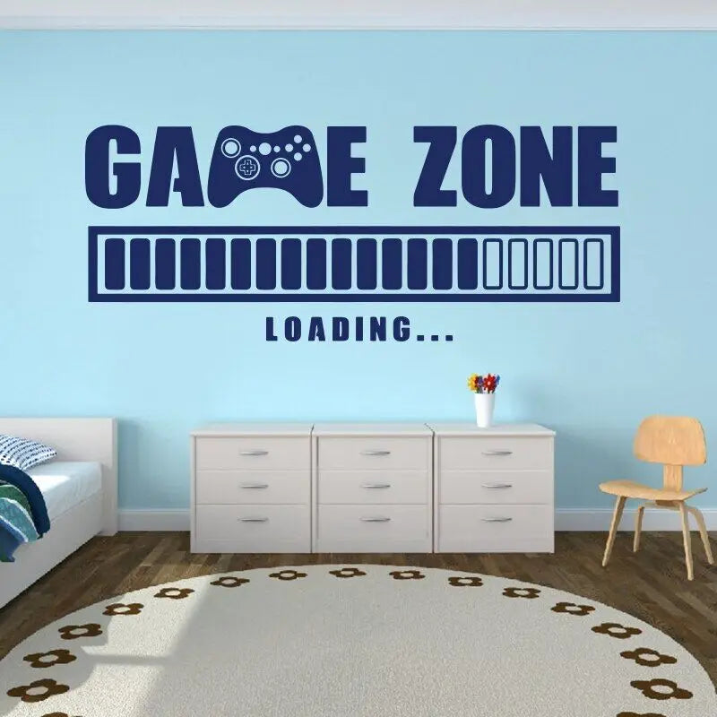 Eat Sleep Game Zone Loading Wall Sticker Playroom Boys Room Video Gamer Gaming Player Wall Decal Bedroom Vinyl Decor G15161