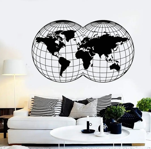 World Map Wall Stickers Map Stickers Vinyl Wall Decals Round Earth Decals Home Living Room Art Deco Fashion Stickers Dt13