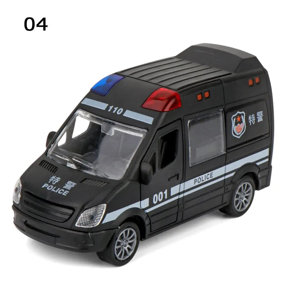 ABS Drop-resistant Police Car Fire Truck Ambulance Toy Smooth Surface Openable Door No Battery Required Coasting Model