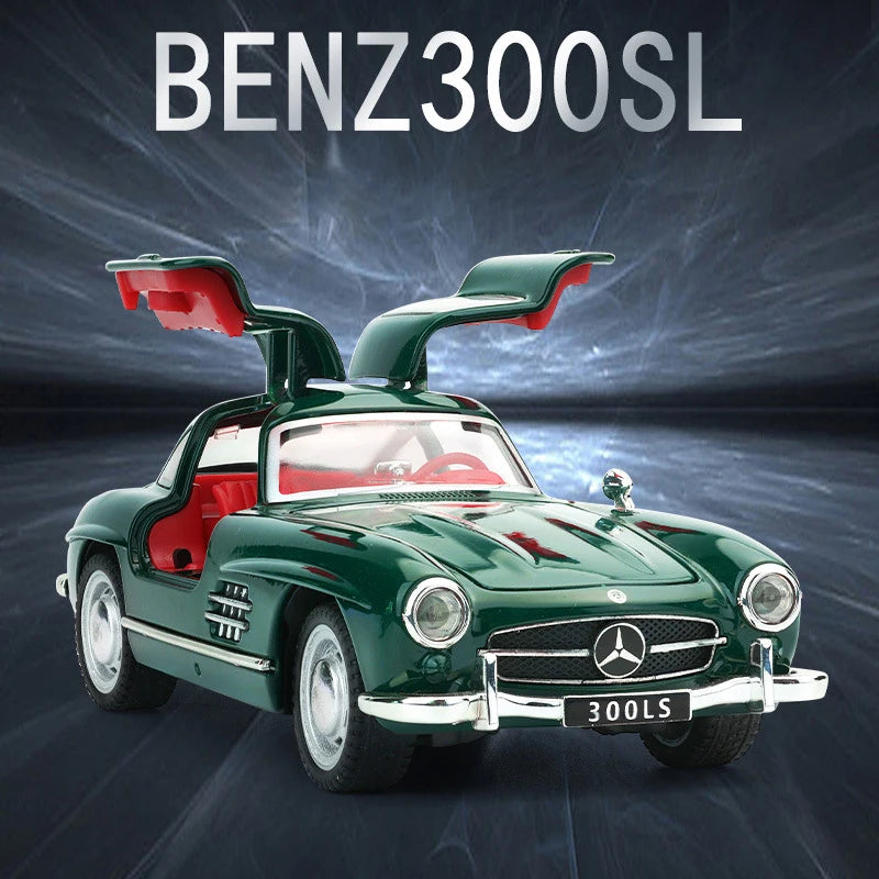 1:32 Mercedes-Benz 300SL Alloy Car Model Sound and Light Pull Back Children's Toy Collectibles Birthday gift