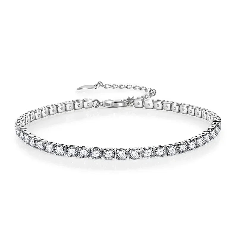 New 925 sterling silver sparkling fashionable women's tennis zircon bracelet original light luxury bracelet wedding jewelry gift