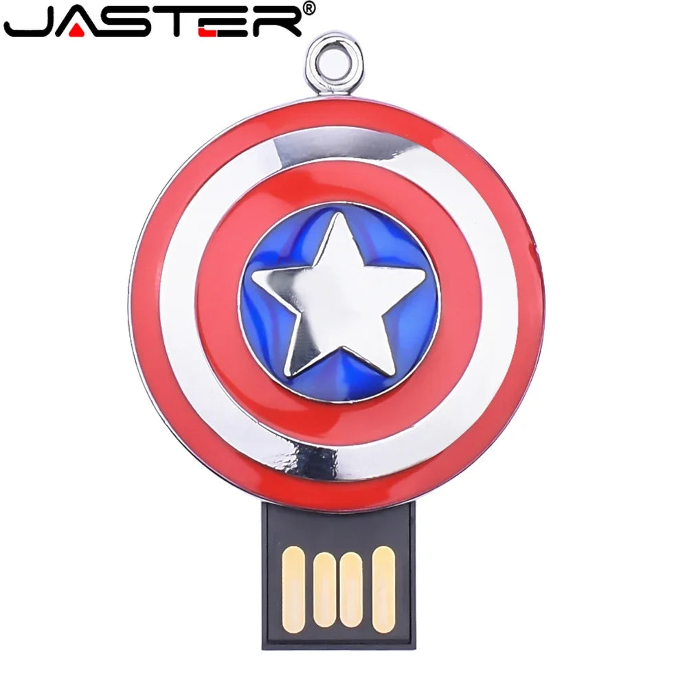 JASTER Metal Head LED Lamp USB Flash Drives 64GB Waterproof USB Stick 32GB U Disk 16GB Metal Memory Stick 8GB U Disk Gifts