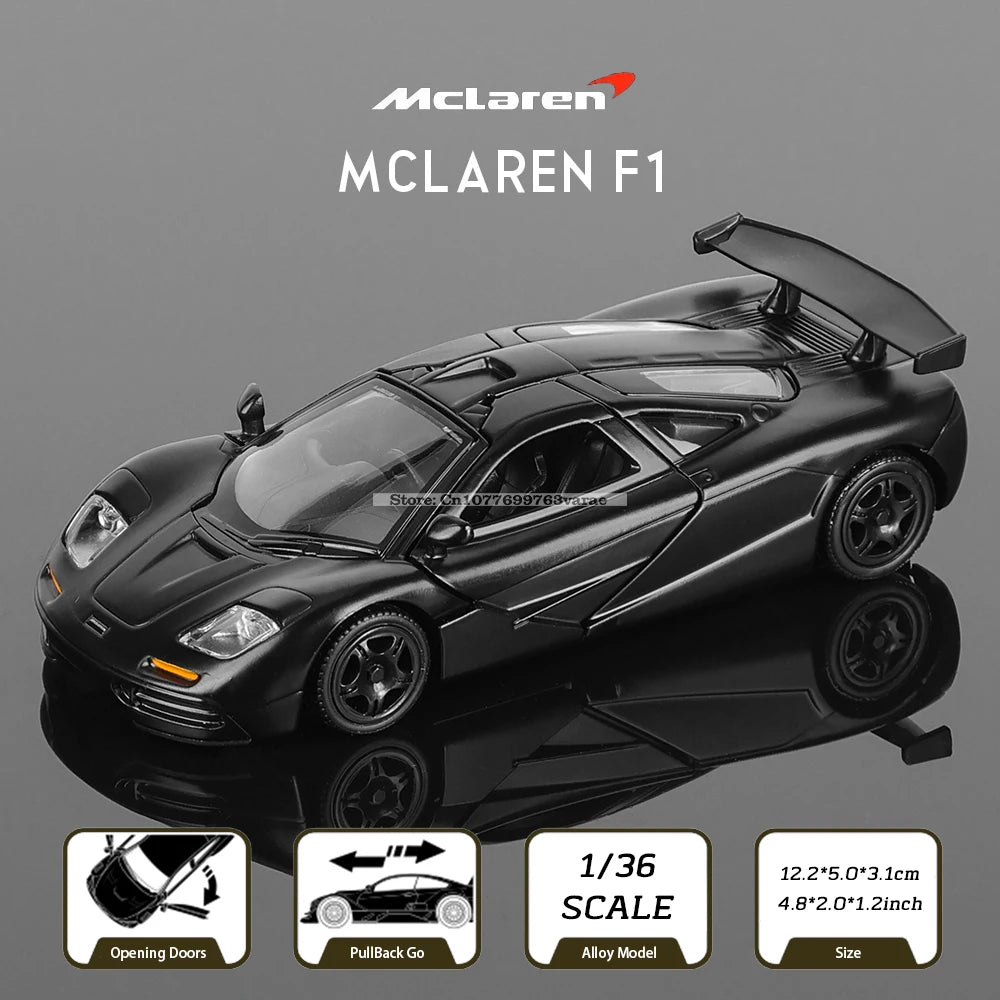 1: 36 Lamborghini, McLaren, Camaro,Pure Black Series Alloy Car Model Toy Casting Series Collection Ornament Gift Christmas Gift