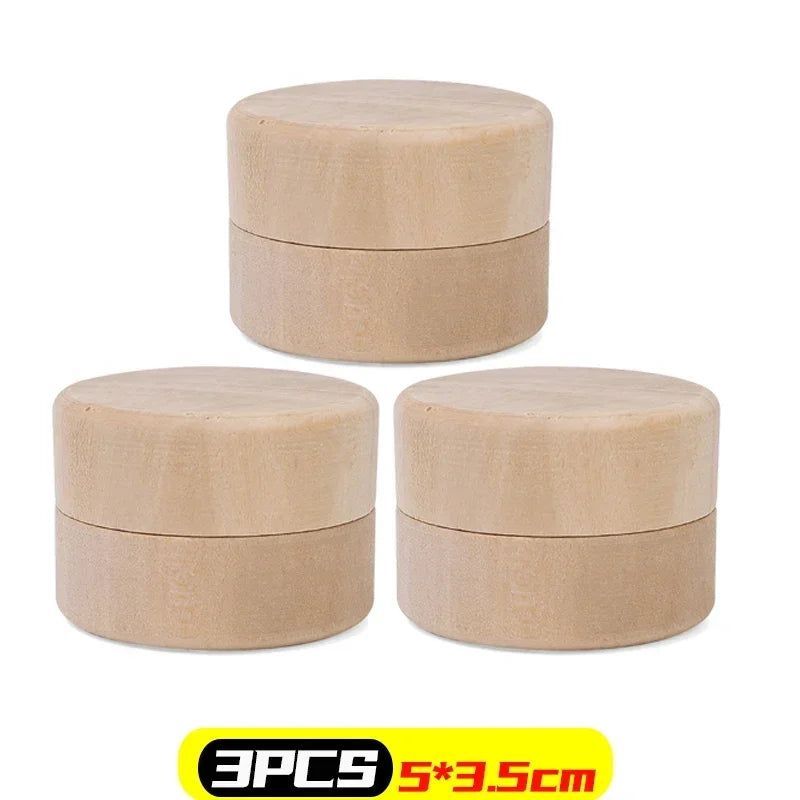 1/10PCS Mini Round Wooden Boxes Natural Wood Jewelry Rings Earrings Storage Container DIY Anniversary Valentine's Day Gift Decor