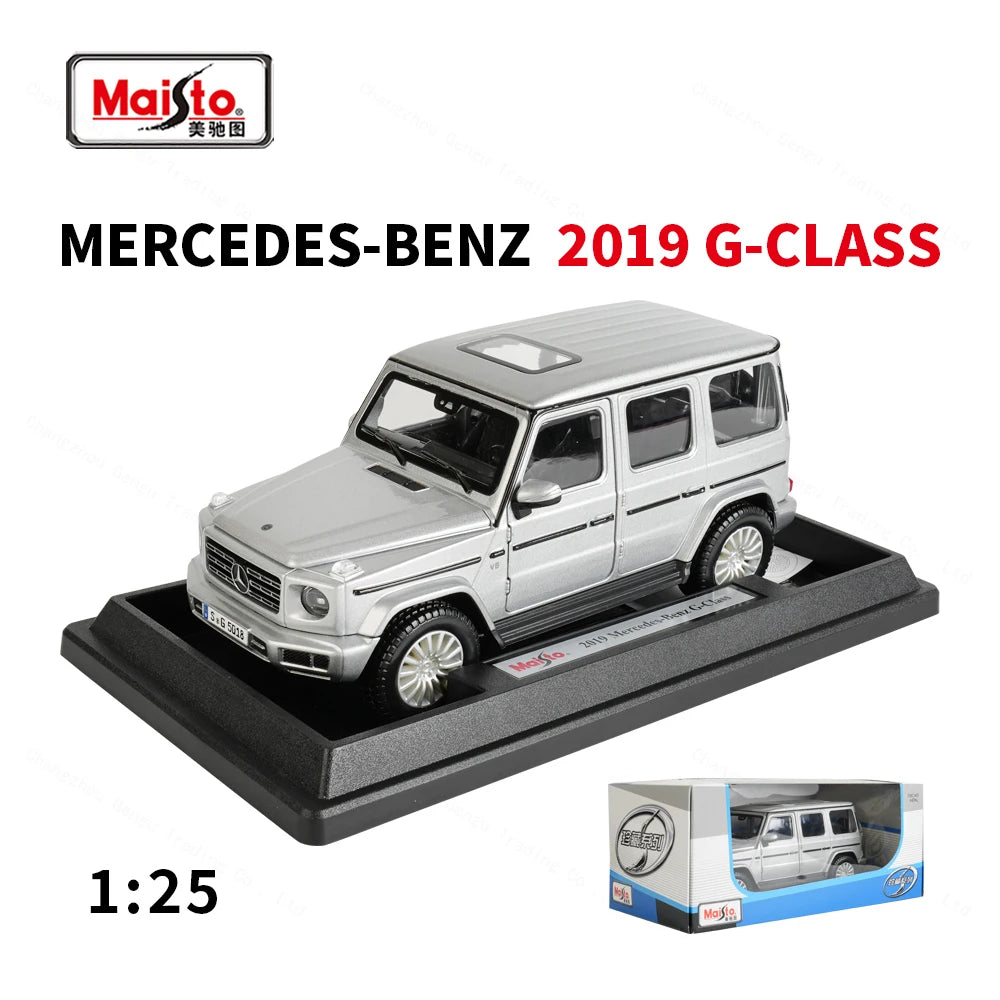 Maisto 1:24 2019 Mercedes-Benz G-Class G500 Silver Grey Static Die Cast Vehicles Collectible Model Car Toys