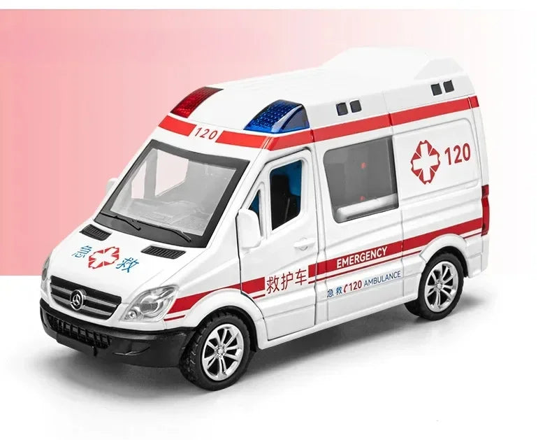 1: 36 Mercedes Benz City Service Vehicle Public Security Fire Special Police Ambulance Alloy Model Sound Light Echo kid's Toy