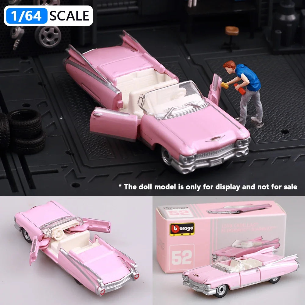 Bburago 1:64 Porsche 911 Gt Lamborghini Ferrari 1959 Cadillac Miniature Alloy CAR Model Collection Toy Gifts